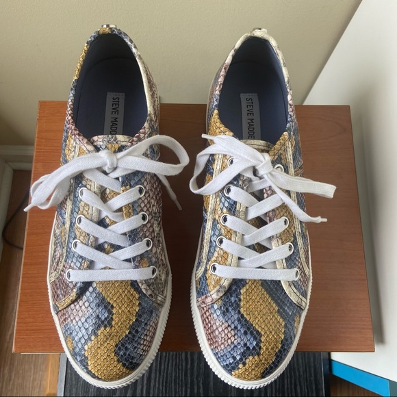 Steve Madden Emmi Snakeskin Platform Sneakers - Picture 2 of 9